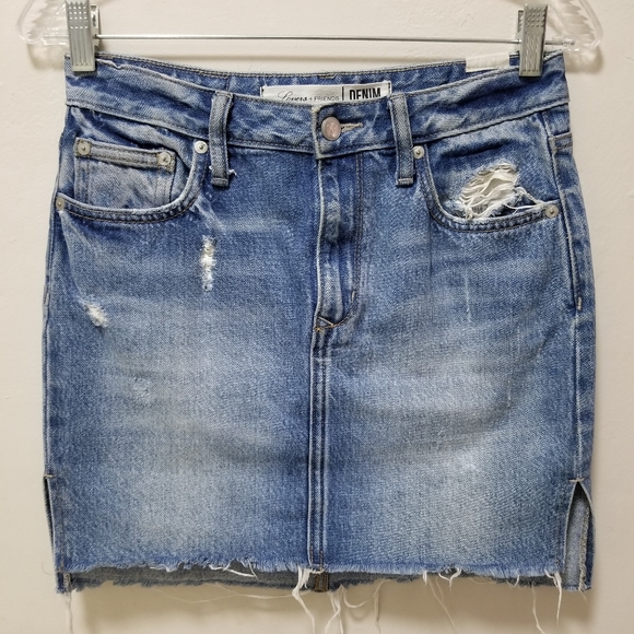 Lovers Friends Mini Skirt Elijah Cut Out Denim 26 - Picture 3 of 16